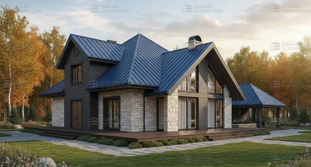 Проект Двухэтажный дом 21 на 18, 300 м2