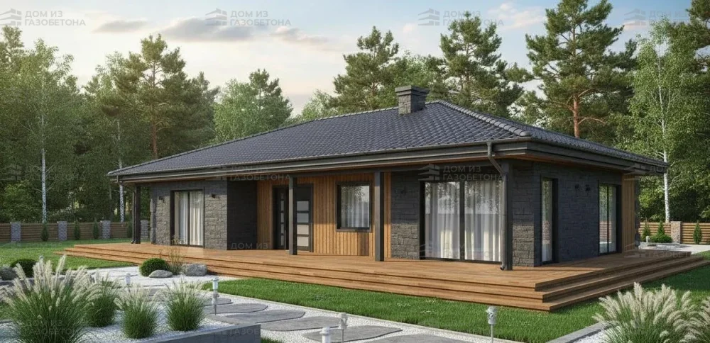 Проект Одноэтажный дом 17 на 13, 148 м2