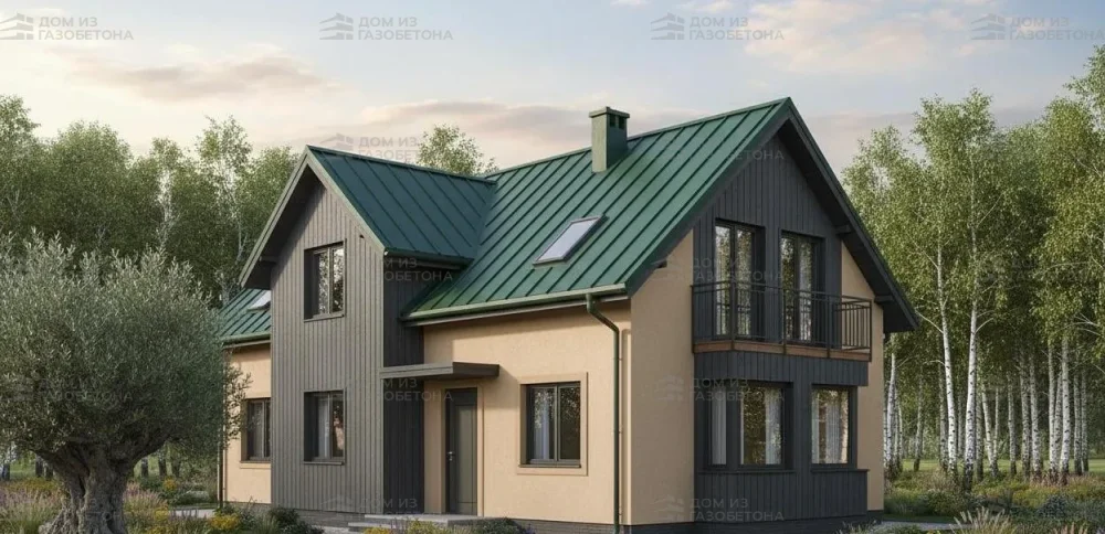 Проект Двухэтажный дом 14 на 14, 190 м2