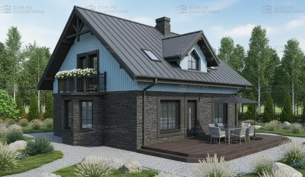 Проект Двухэтажный дом 12 на 10, 153 м2