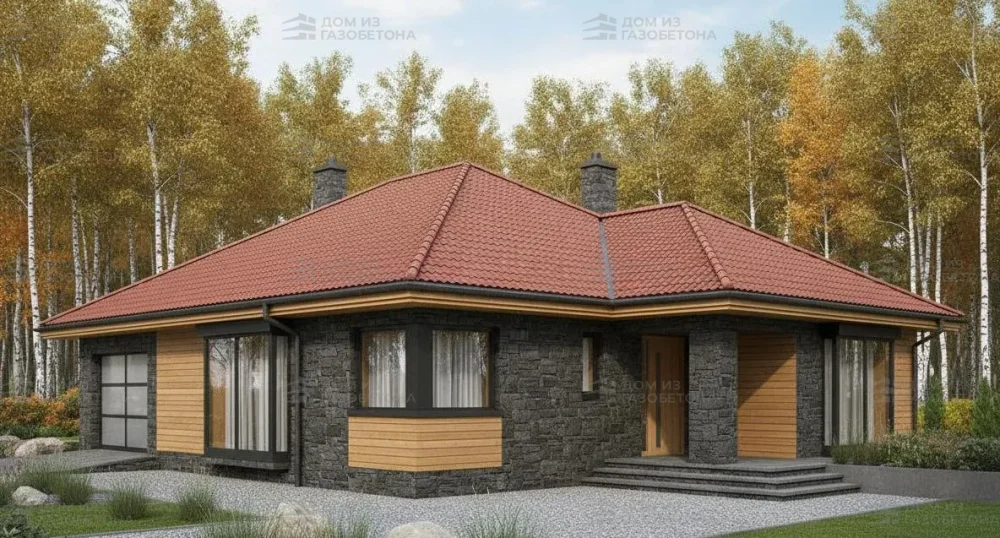 Проект Одноэтажный дом 12 на 18, 149 м2