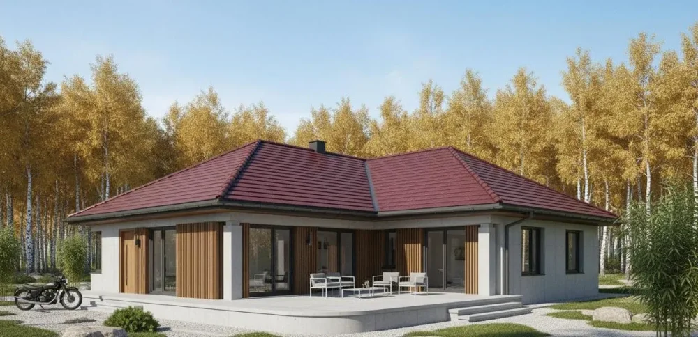 Проект Одноэтажный дом 16 на 18, 175 м2