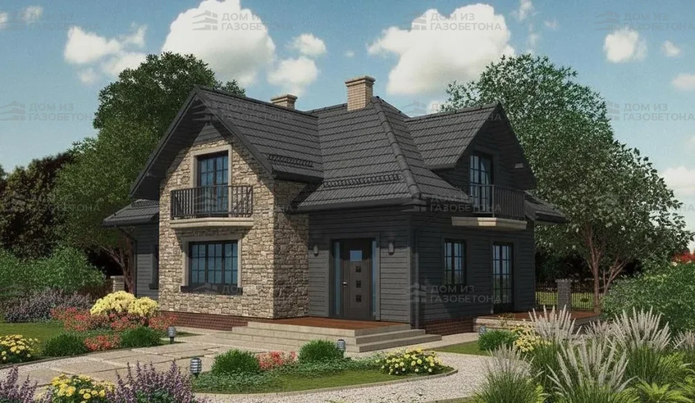 Проект Двухэтажный дом 15 на 14, 208 м2